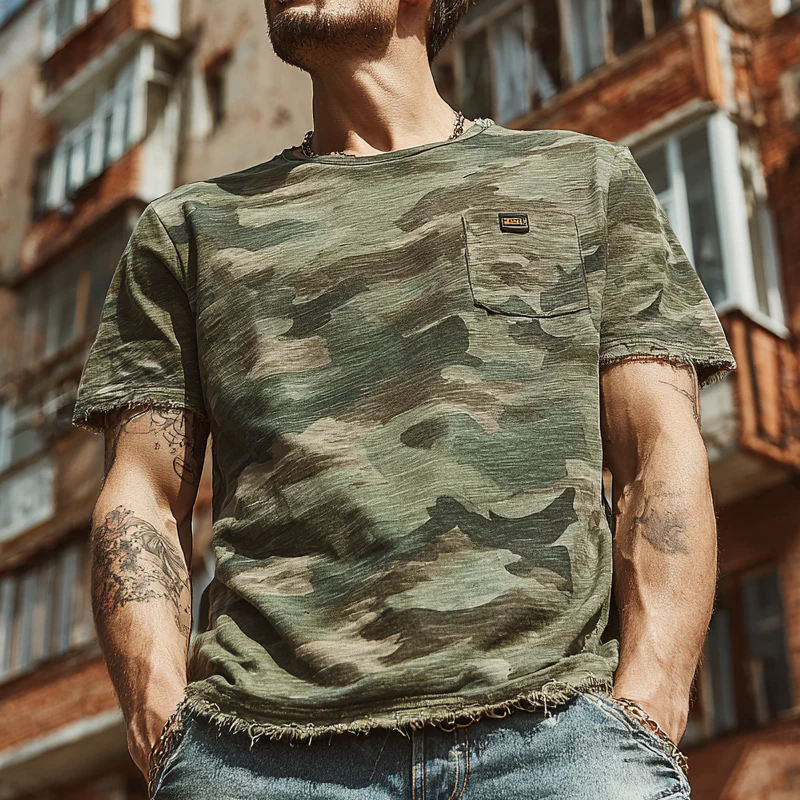 Clifton | Men'S Camouflage Print Brushed Short Sleeve Crew Neck T-Shirt - Image 2