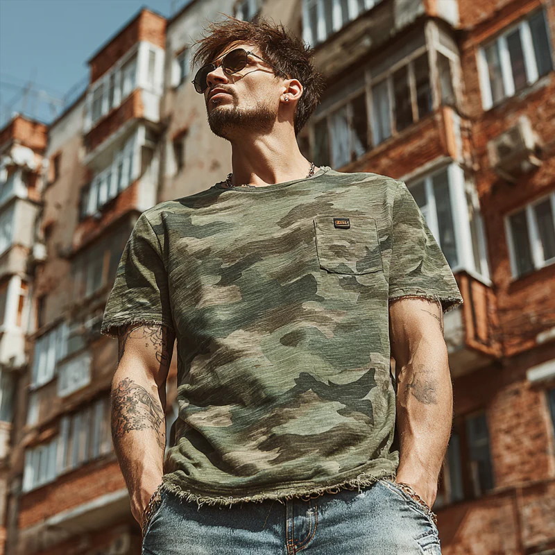 Clifton | Men'S Camouflage Print Brushed Short Sleeve Crew Neck T-Shirt - Image 3