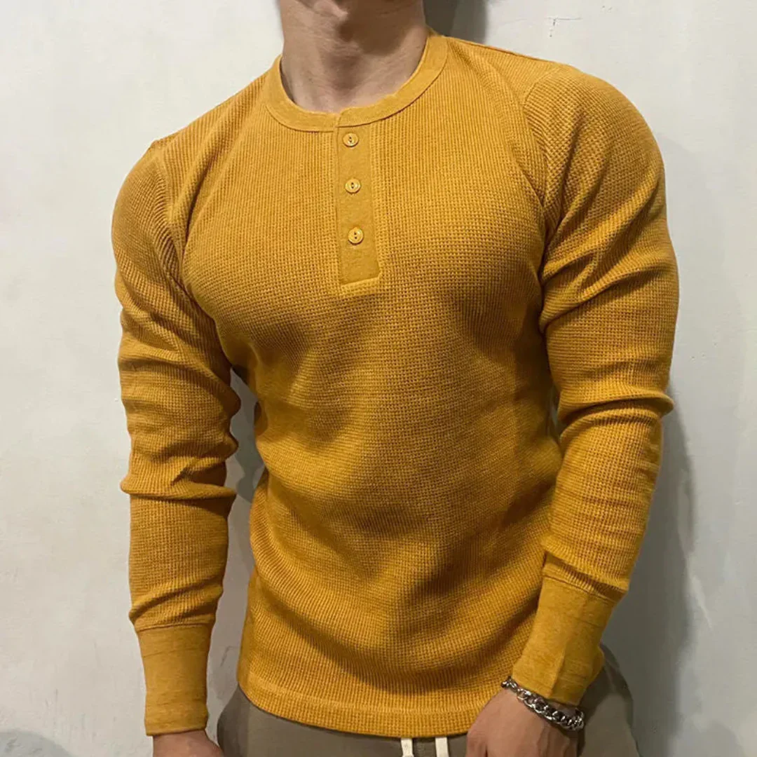 Clodomiro | Knit Muscle Henley Shirt - Image 4