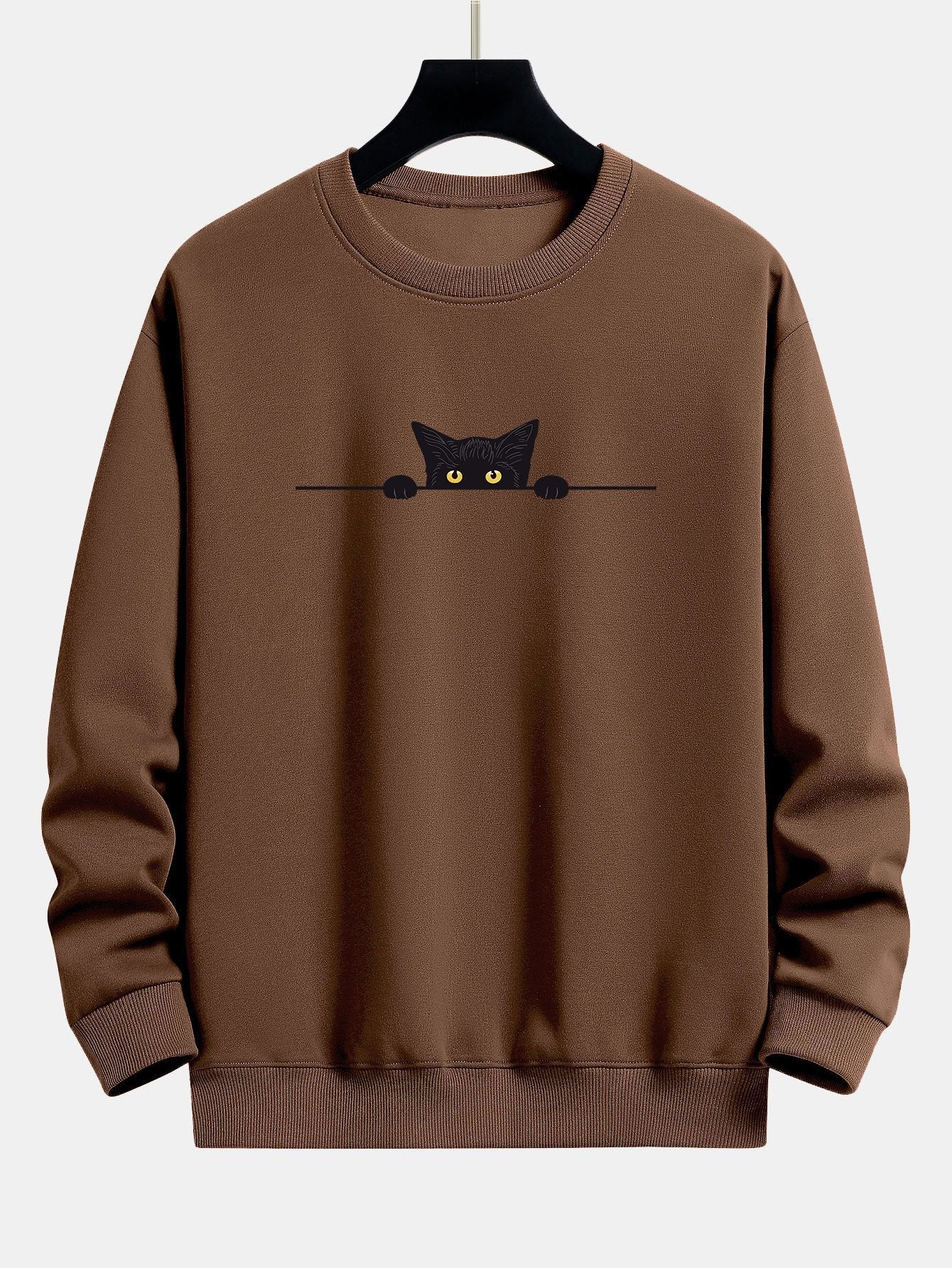 Connor® | Black Cat Print Relax Fit Sweatshirt - Image 6