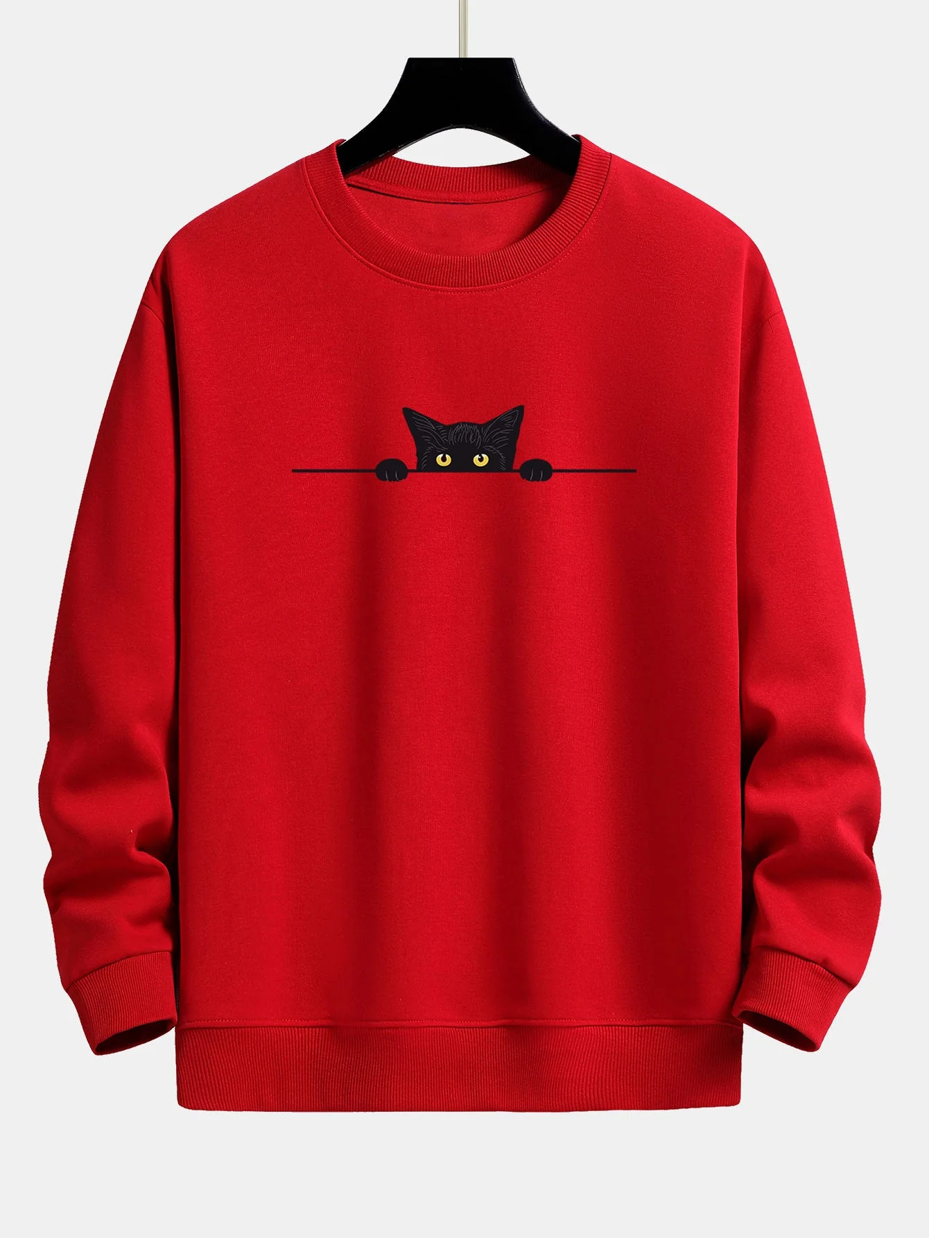 Connor® | Black Cat Print Relax Fit Sweatshirt - Image 9