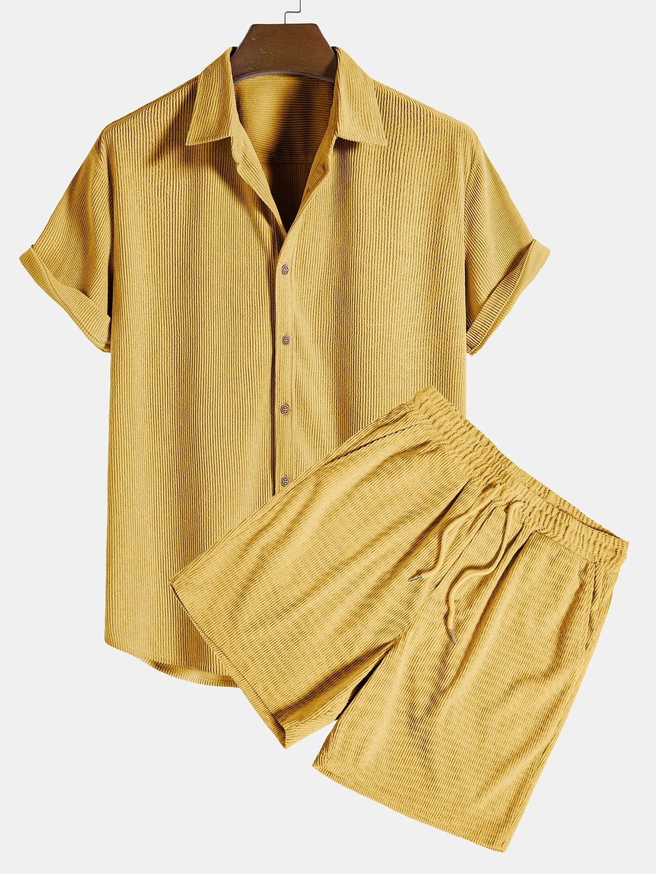 Connor® | Short-Sleeved Corduroy Button Up Shirt & Shorts - Image 6