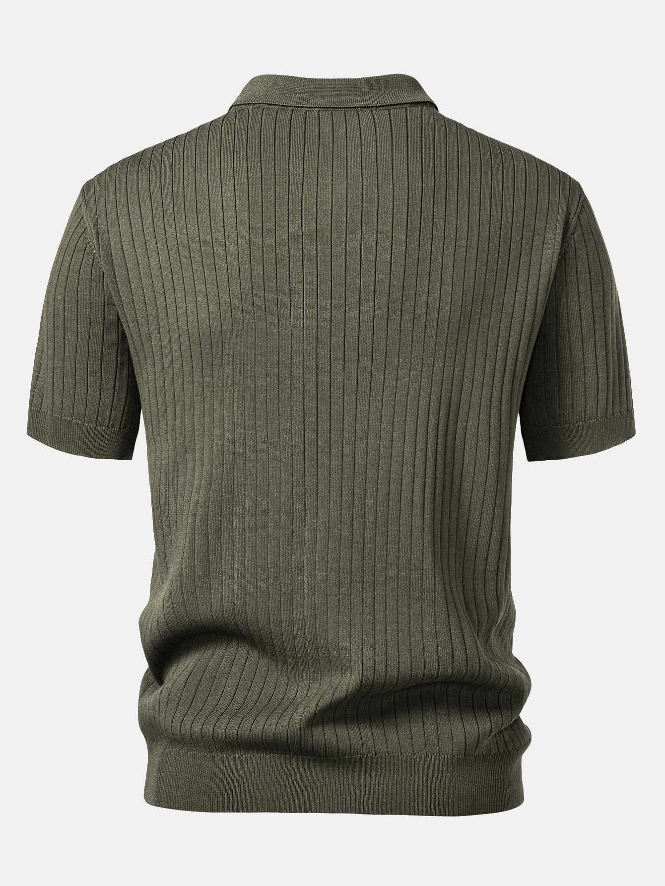 Connor | Stripe V Neck Knit Polo Shirt - Image 11