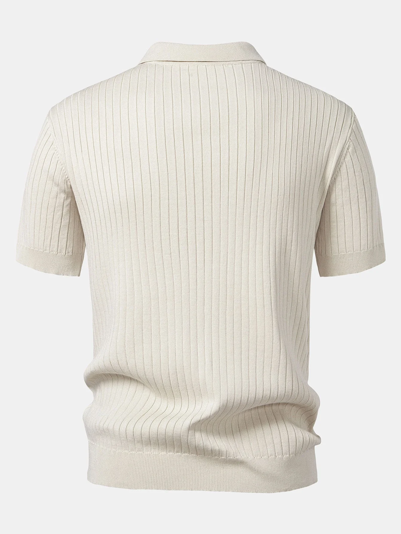 Connor | Stripe V Neck Knit Polo Shirt - Image 13