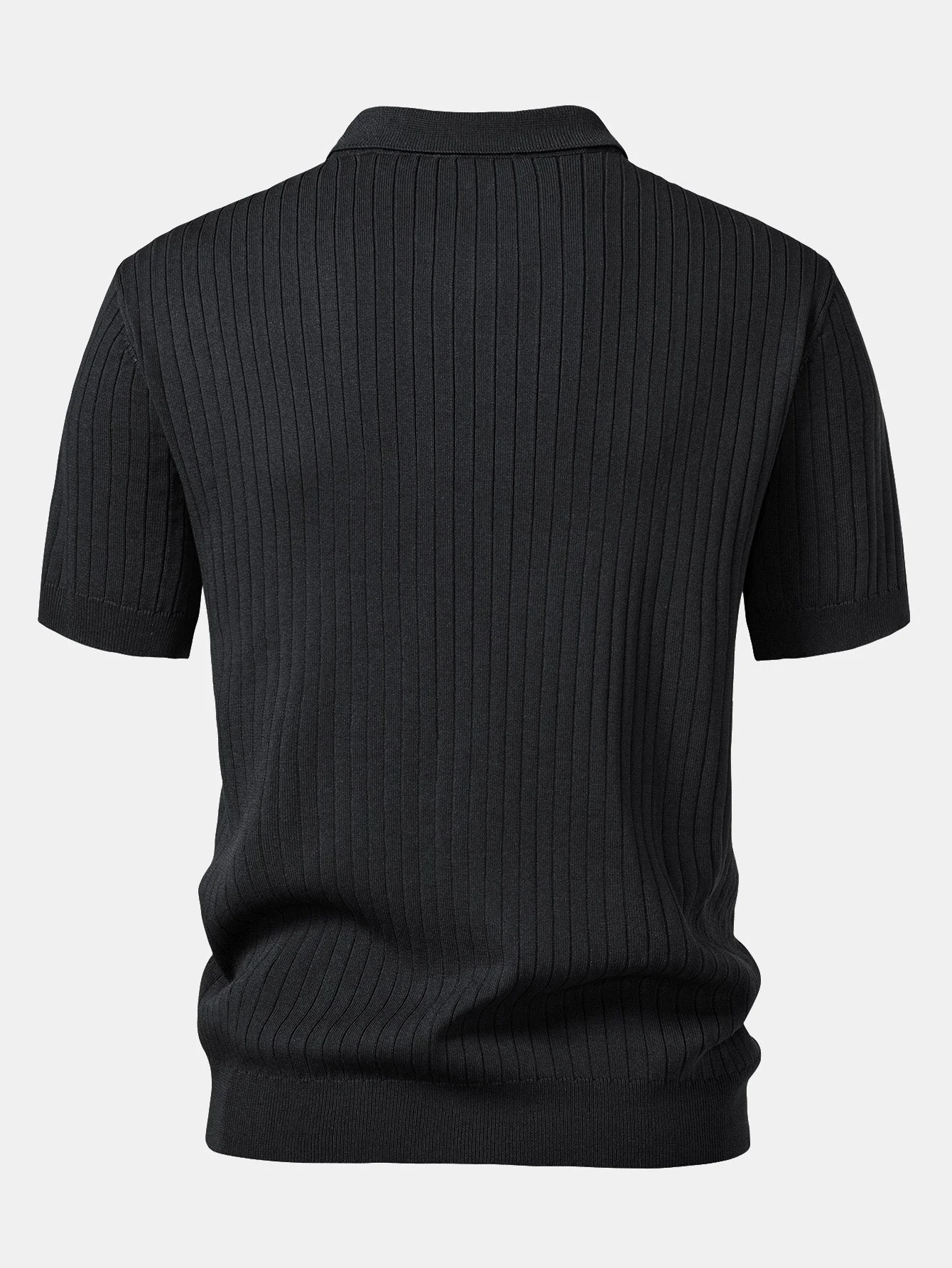 Connor | Stripe V Neck Knit Polo Shirt - Image 15