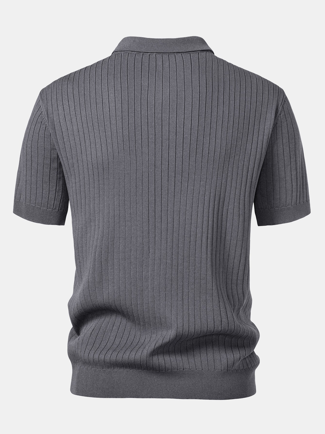 Connor | Stripe V Neck Knit Polo Shirt - Image 2