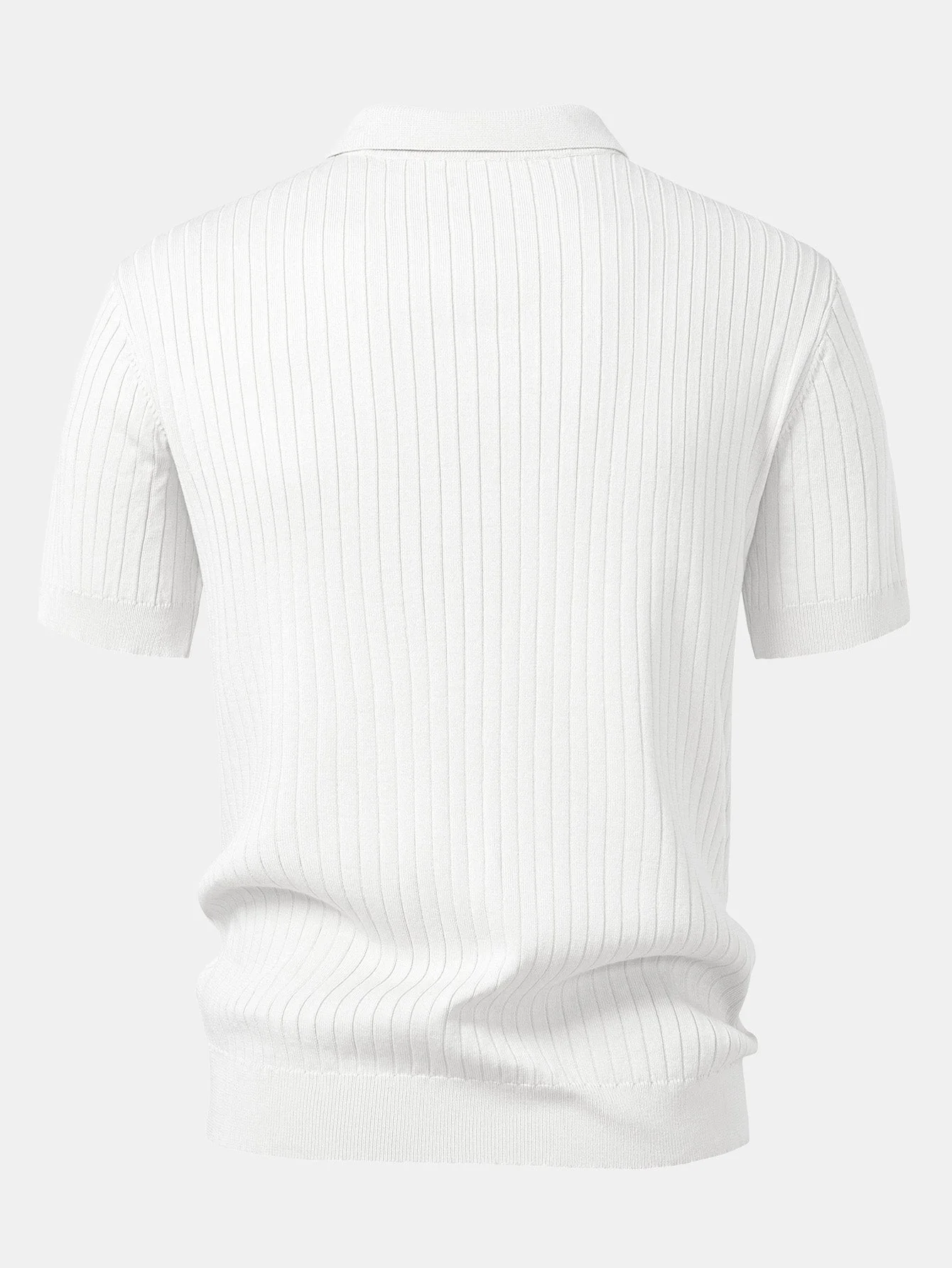Connor | Stripe V Neck Knit Polo Shirt - Image 4