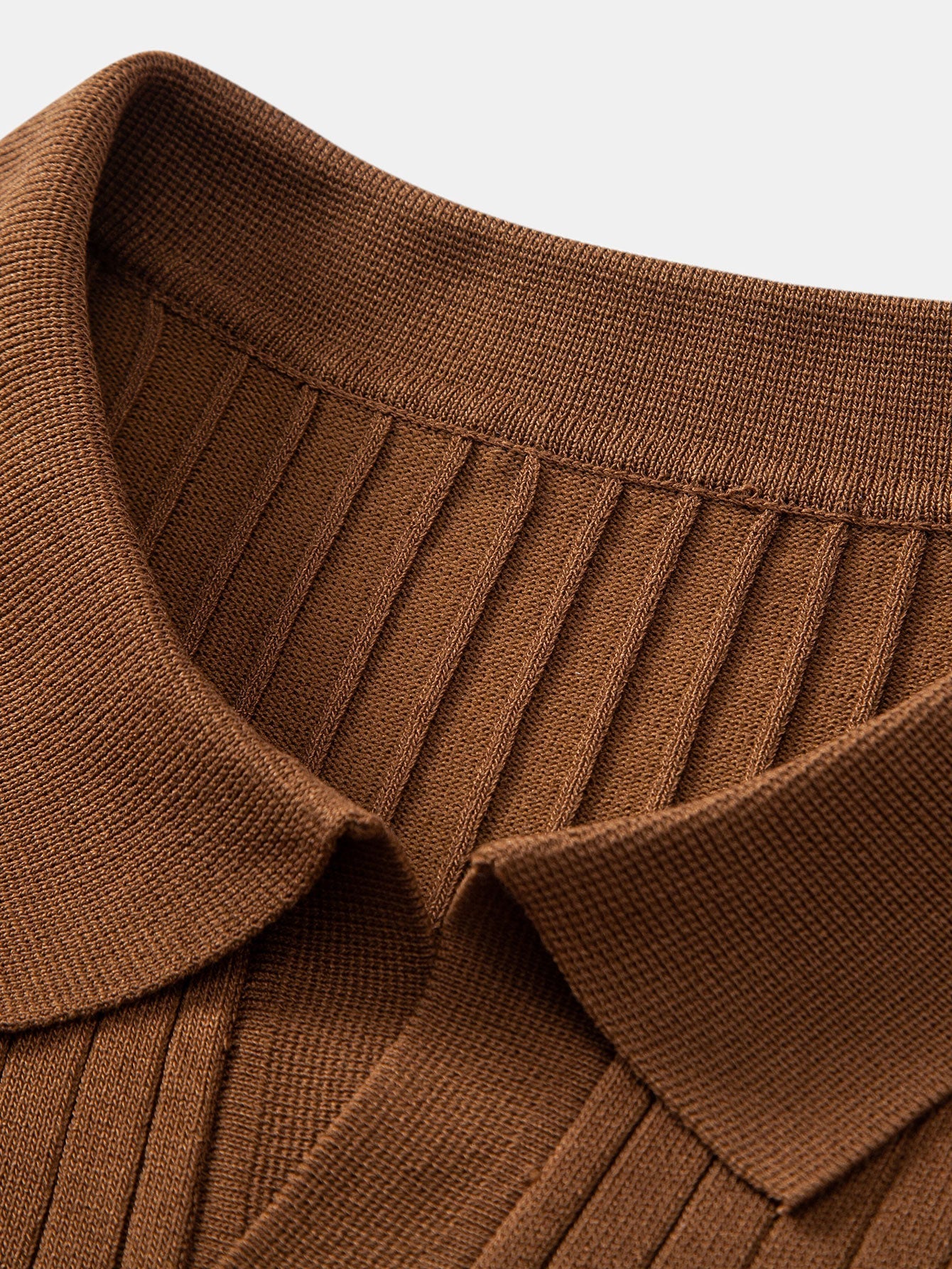 Connor | Stripe V Neck Knit Polo Shirt - Image 5