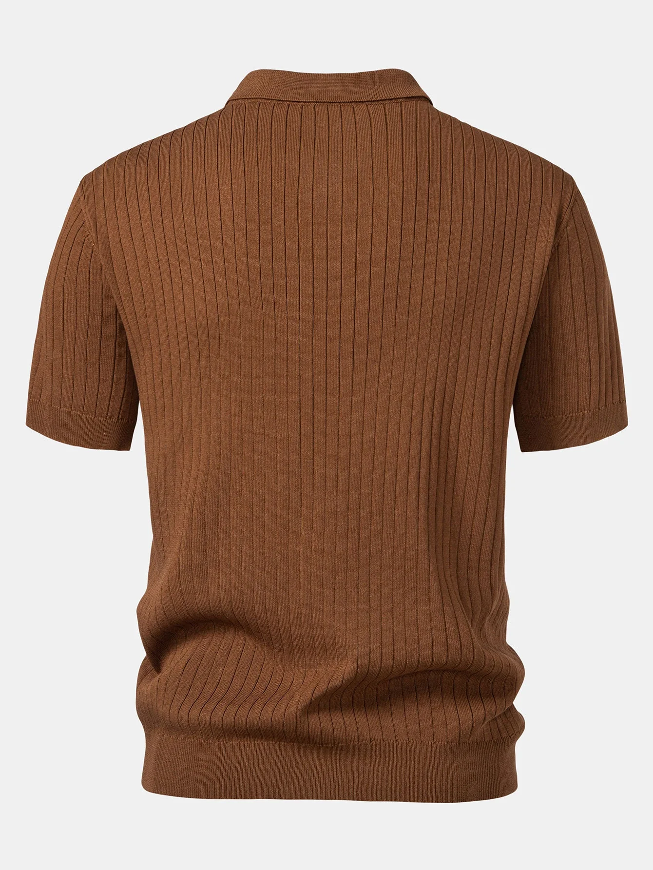 Connor | Stripe V Neck Knit Polo Shirt - Image 9