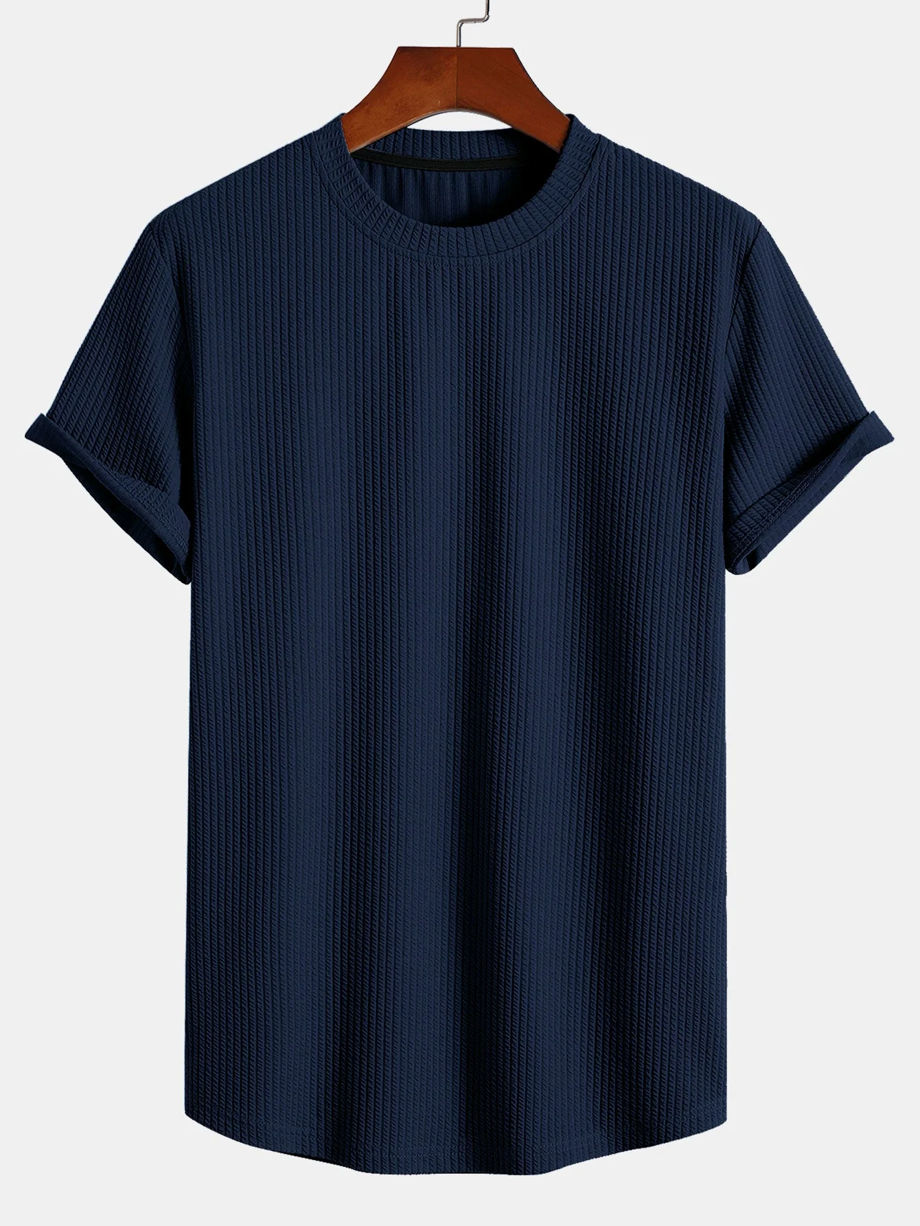 Conrad® | Muscle Fit Ribbed Arc Hem T-Shirt - Image 6