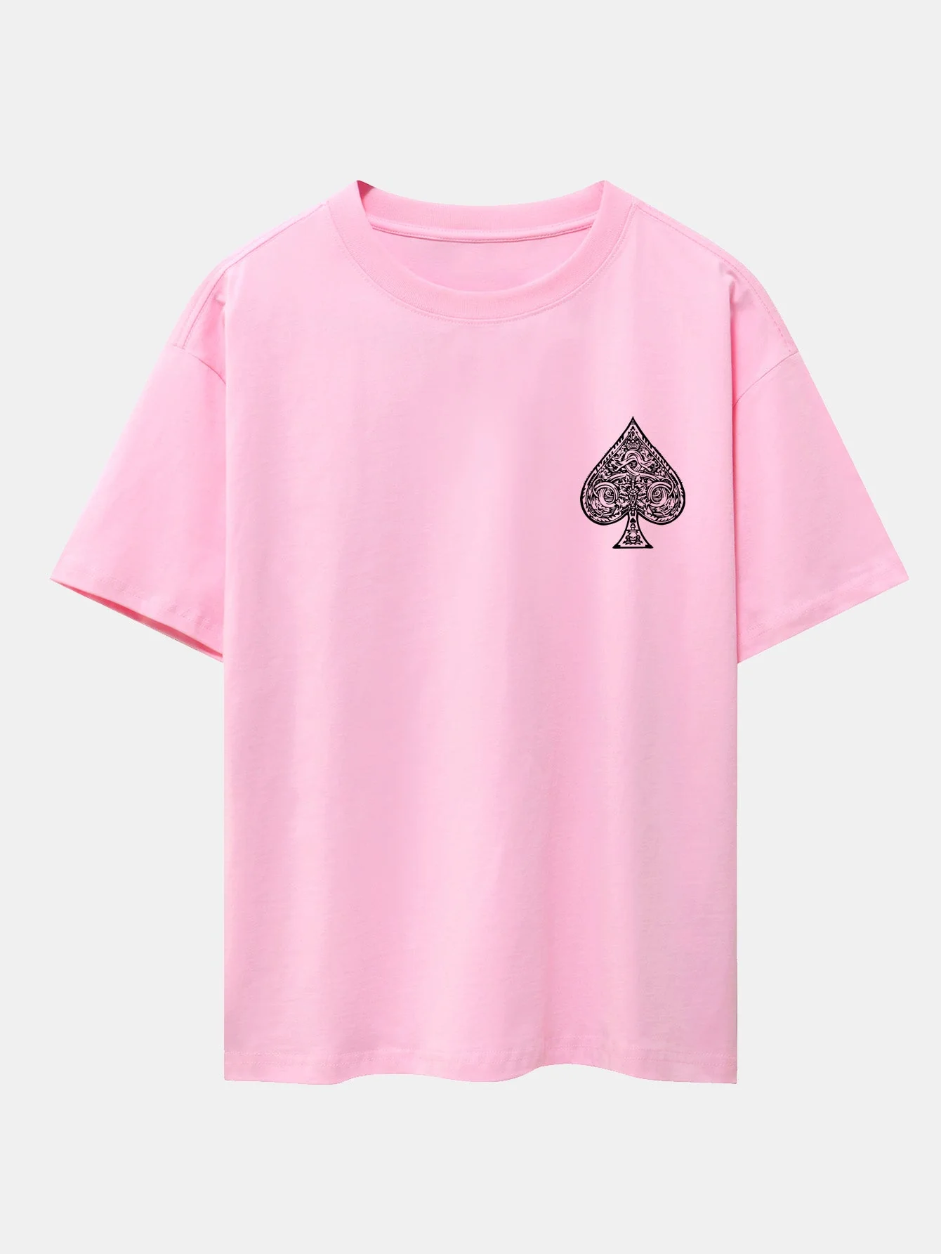 Conrado® | Ace Of Spades Print Drop Shoulder Oversize T-Shirt - Image 8