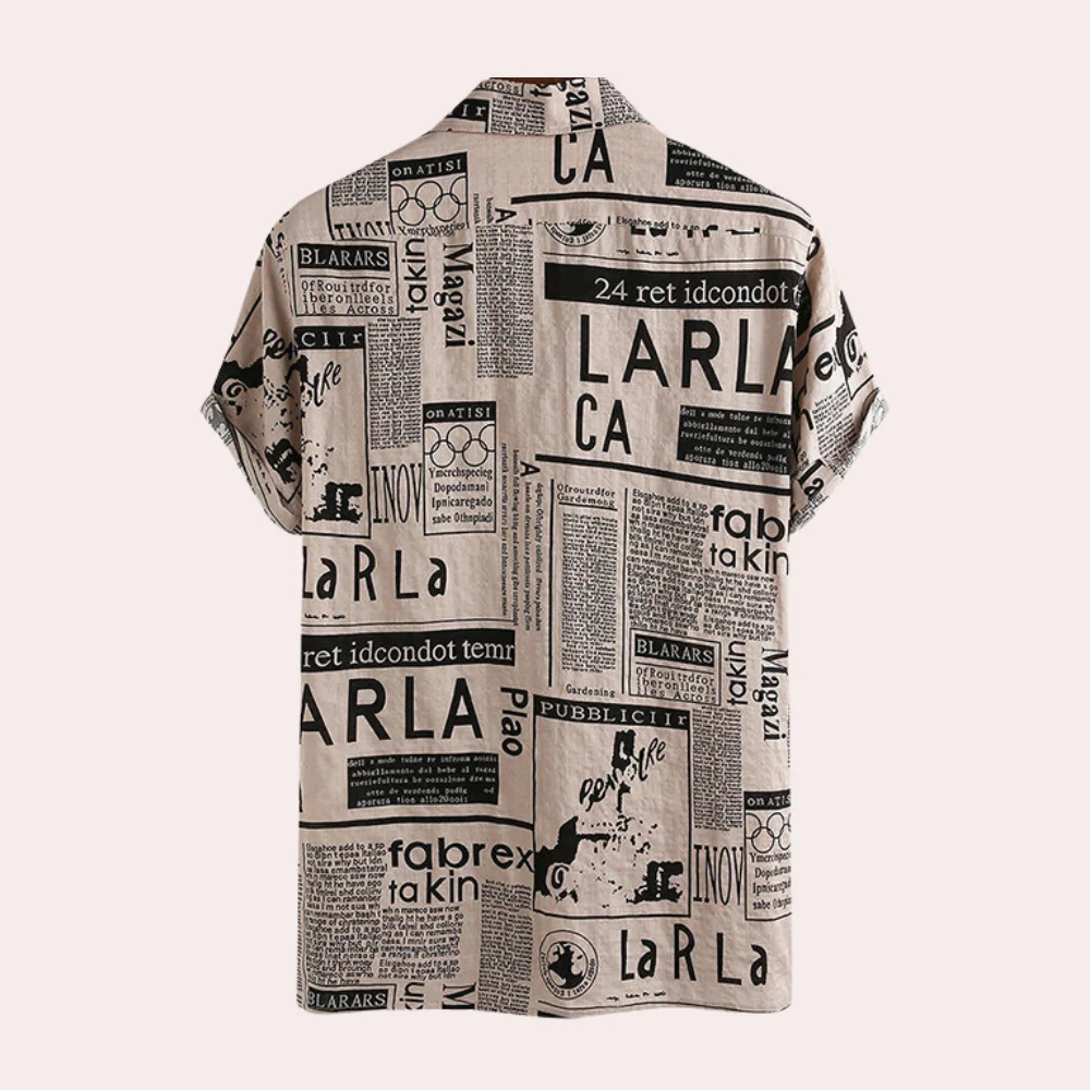 Cooper® | Modern Men'S Shirt With Newspaper Print - Image 2