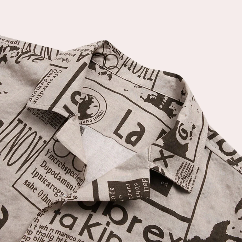 Cooper® | Modern Men'S Shirt With Newspaper Print - Image 3