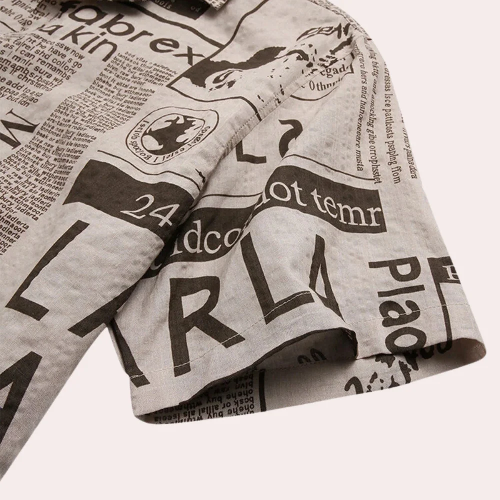 Cooper® | Modern Men'S Shirt With Newspaper Print - Image 5