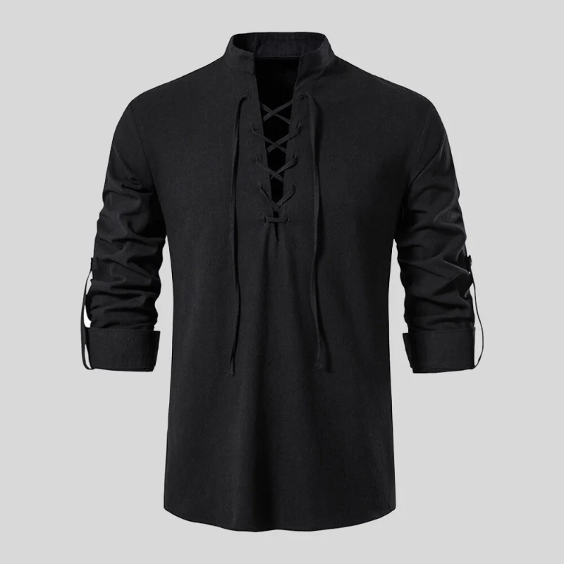 Corbin® | Soft Long-Sleeved Polo Shirt In Plain Colors - Image 10