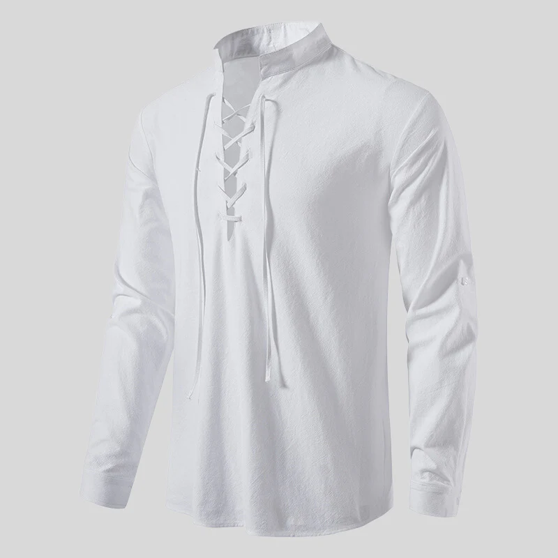 Corbin® | Soft Long-Sleeved Polo Shirt In Plain Colors - Image 3