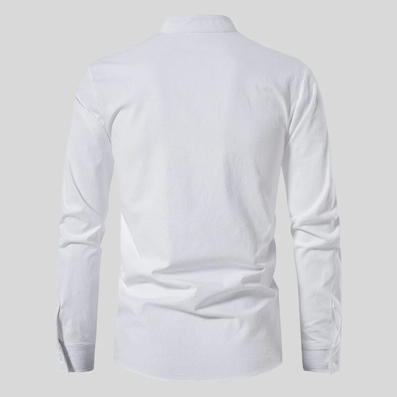 Corbin® | Soft Long-Sleeved Polo Shirt In Plain Colors - Image 4