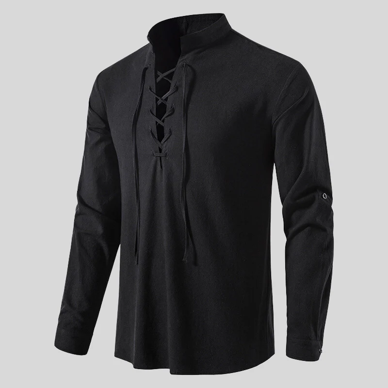 Corbin® | Soft Long-Sleeved Polo Shirt In Plain Colors - Image 5