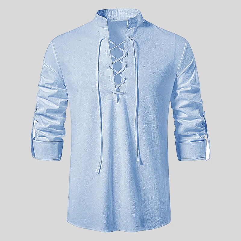Corbin® | Soft Long-Sleeved Polo Shirt In Plain Colors - Image 8