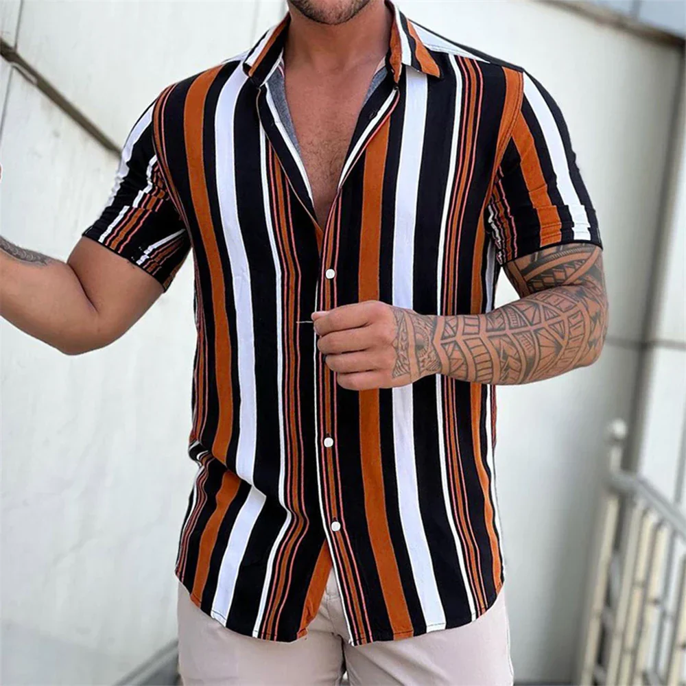 Corbin | Striped Short Sleeved Summer Shirt - Image 11
