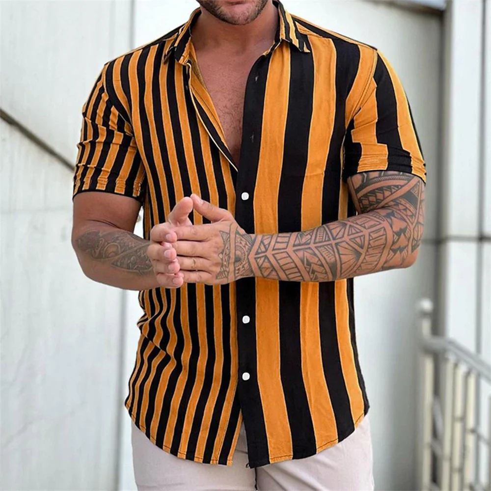 Corbin | Striped Short Sleeved Summer Shirt - Image 12