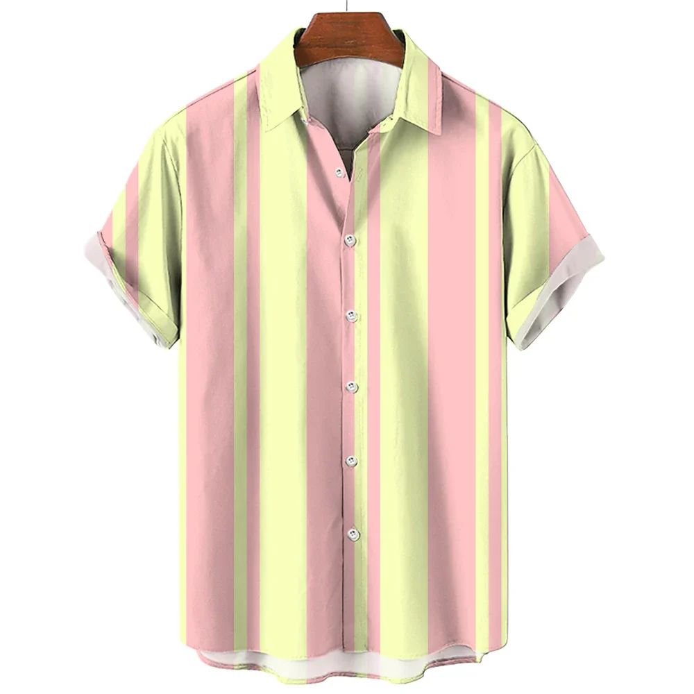 Corbin | Striped Short Sleeved Summer Shirt - Image 18