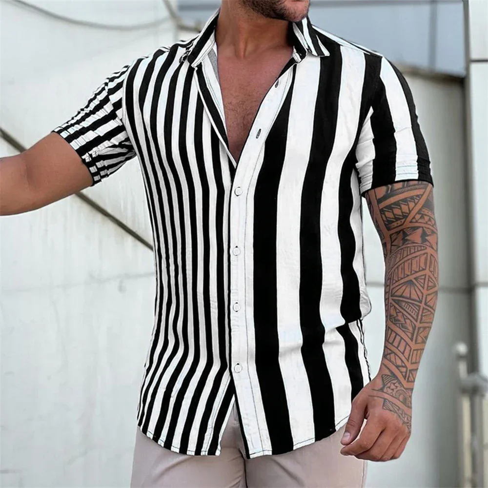 Corbin | Striped Short Sleeved Summer Shirt - Image 7