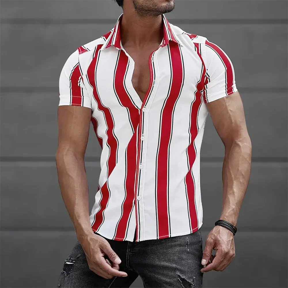 Corbin | Striped Short Sleeved Summer Shirt - Image 8