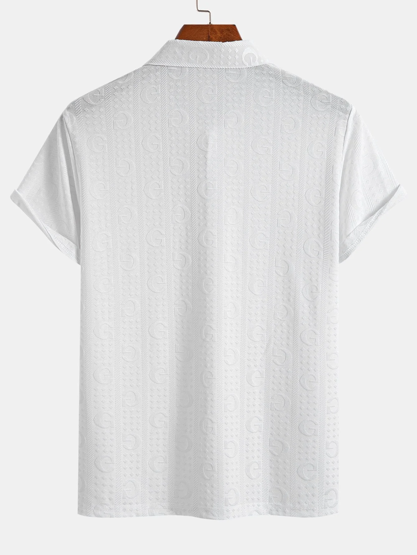 Cornelio® | Short Sleeve Knitted Letter Textured Polo - Image 6