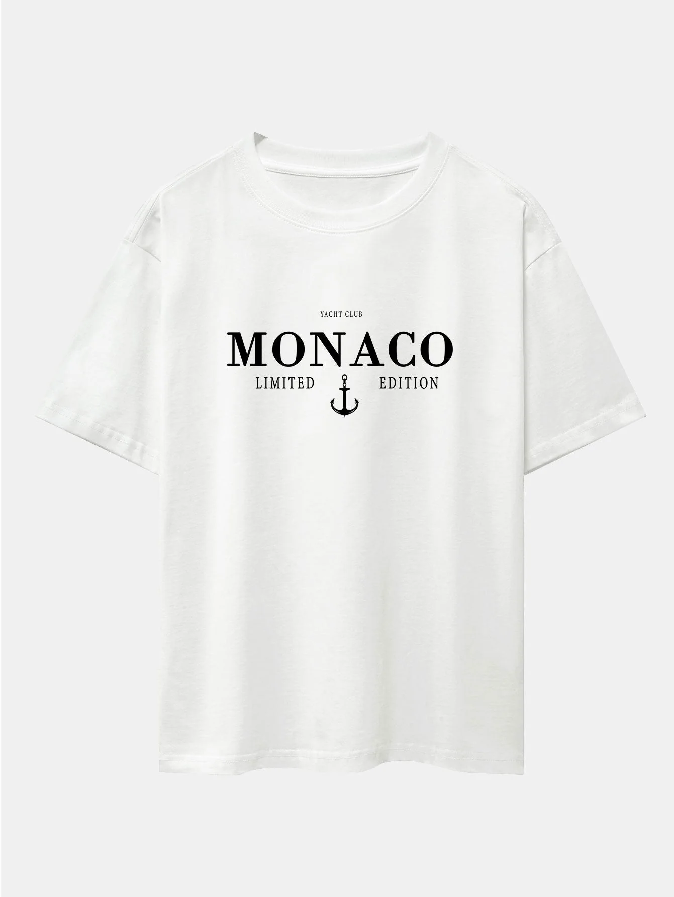Cosme® | Monaco Slogan Print Drop Shoulder Oversize T-Shirt & Drawstring Corduroy Shorts - Image 5