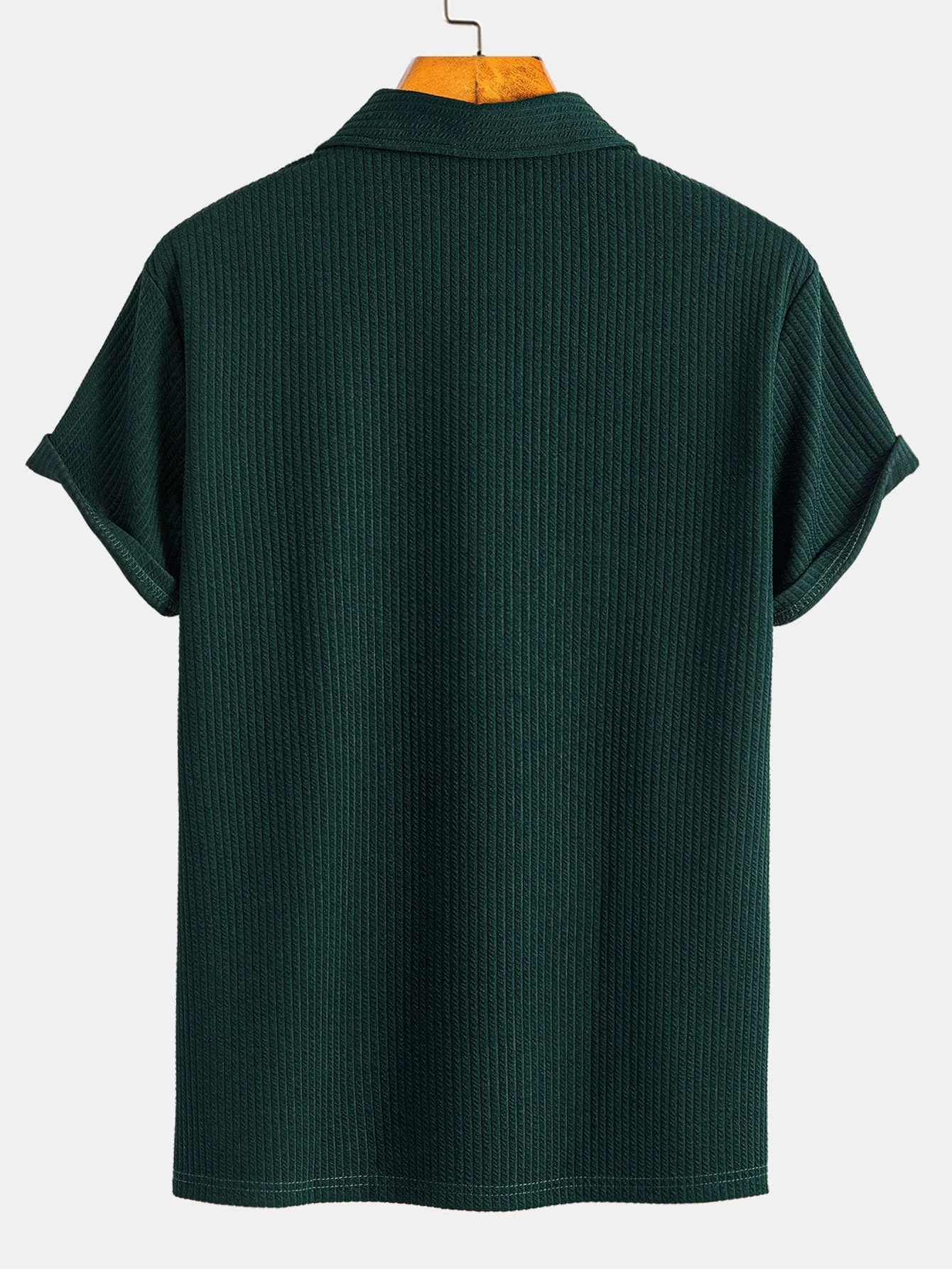 Cosme® | Muscle Fit Ribbed Half Zip Polo - Image 2