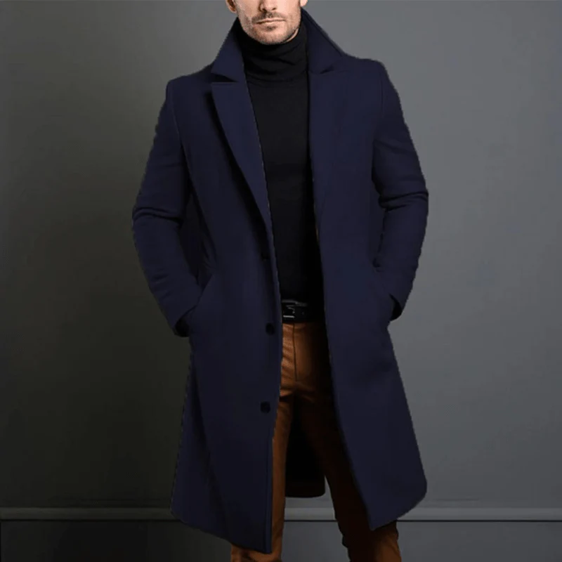 Cosme | Classic wool coat with lapel collar and button placket - Image 4