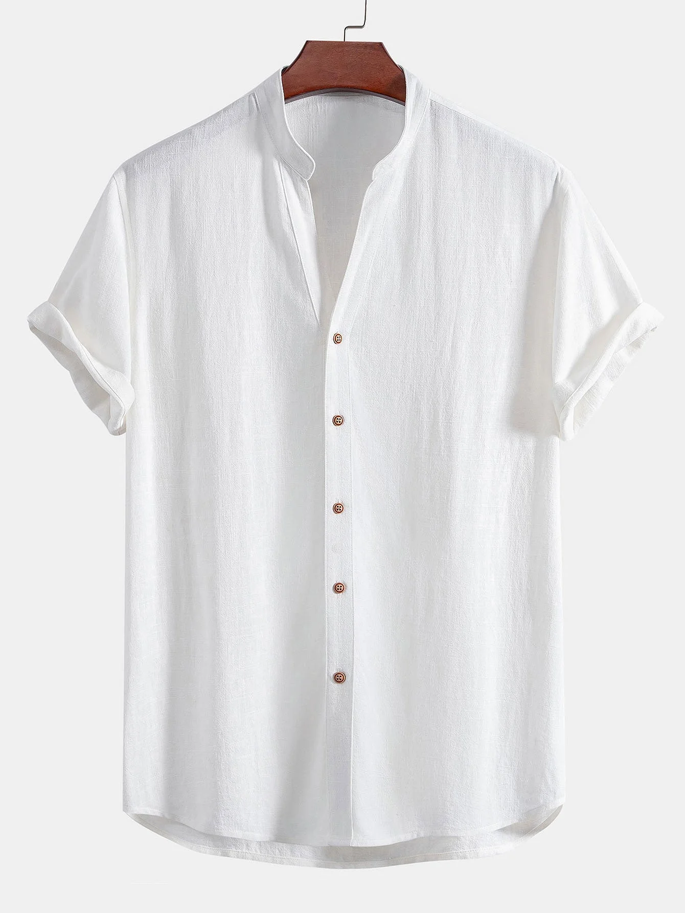 Craig® | V Neck Linen Rayon Blend Shirt & Straight Leg Linen Pants - Image 11