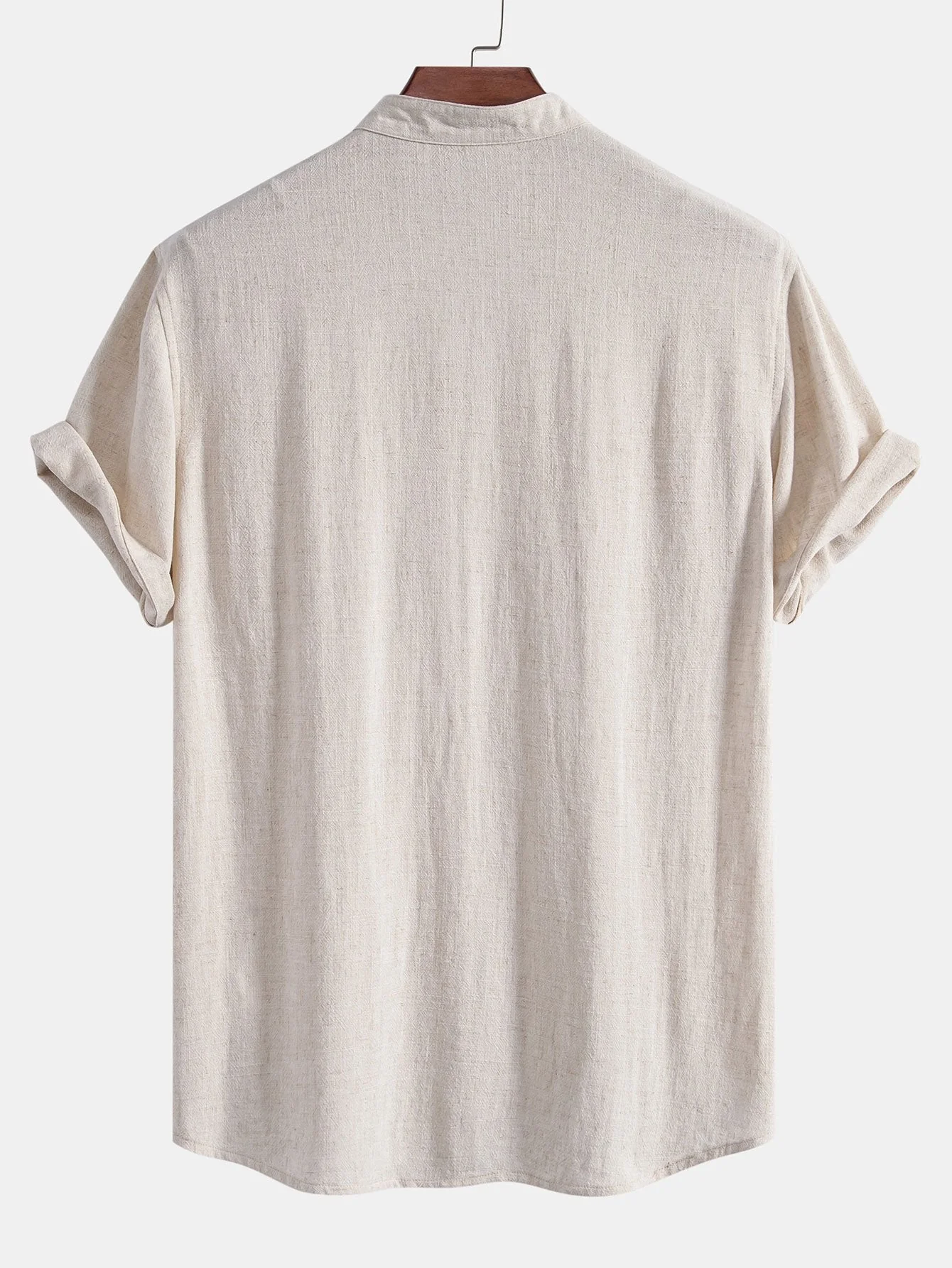 Craig® | V Neck Linen Rayon Blend Shirt & Straight Leg Linen Pants - Image 8