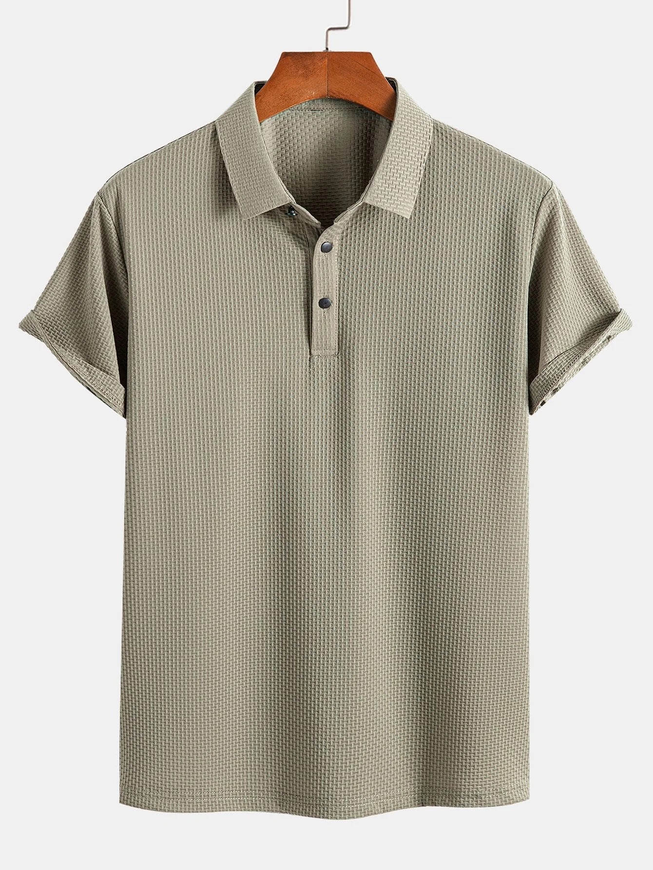Crisanto® | Short Sleeve Textured Polo - Image 3