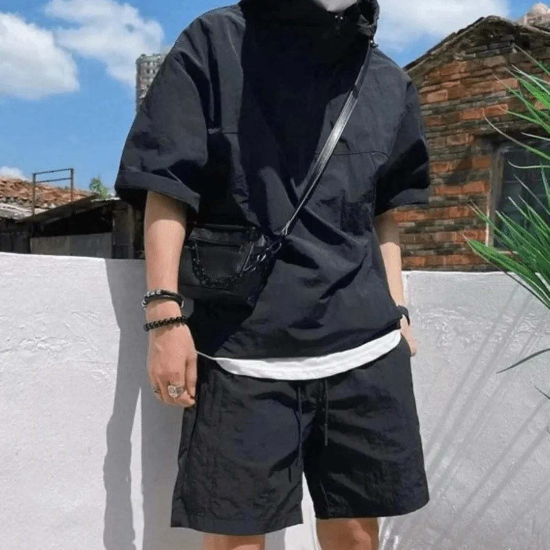Crispin | Men's Lightweight Hooded Short Set – Sporty, Minimal & Breathable - Image 2