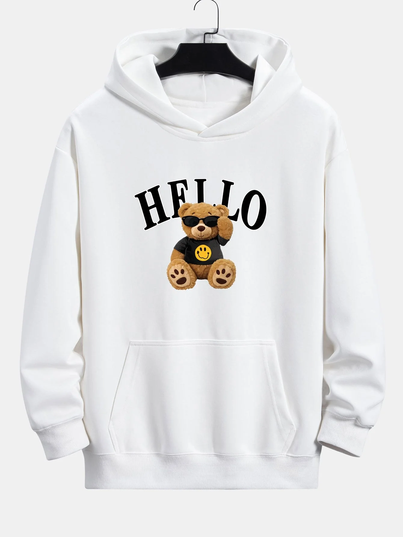 Cruz | Hello Sunglasses Bear Print Relax Fit Hoodie - Image 3