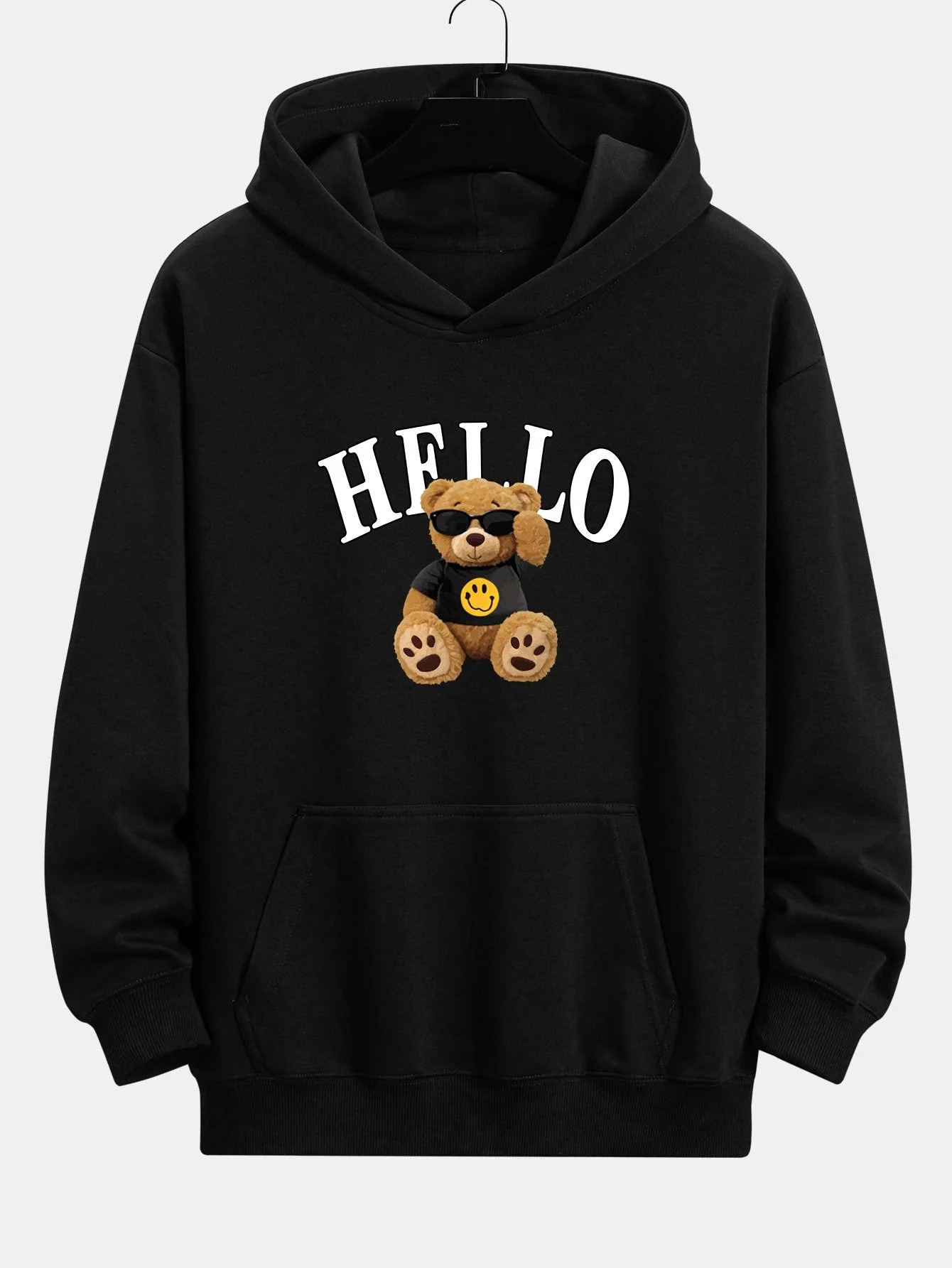 Cruz | Hello Sunglasses Bear Print Relax Fit Hoodie - Image 6