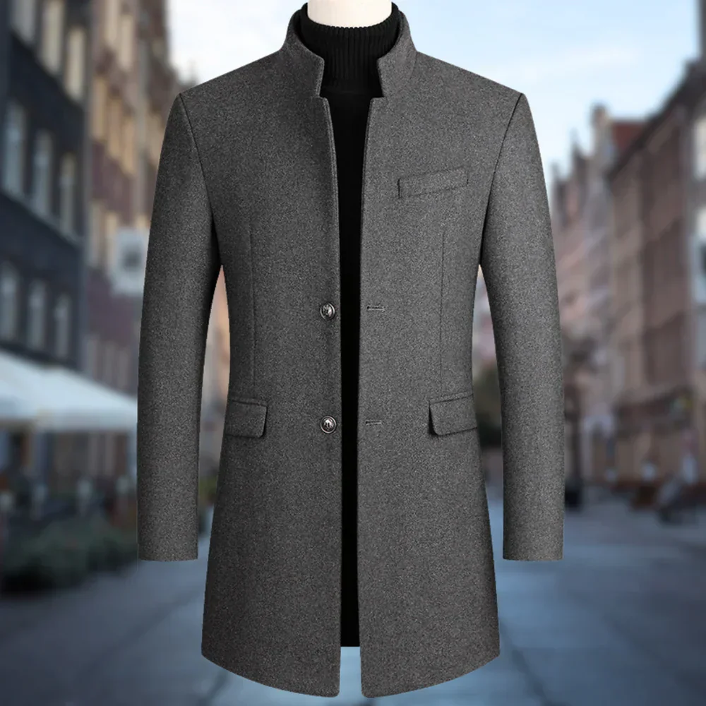 Cuauhtémoc | Elegant slim-fit coat for men - Image 3