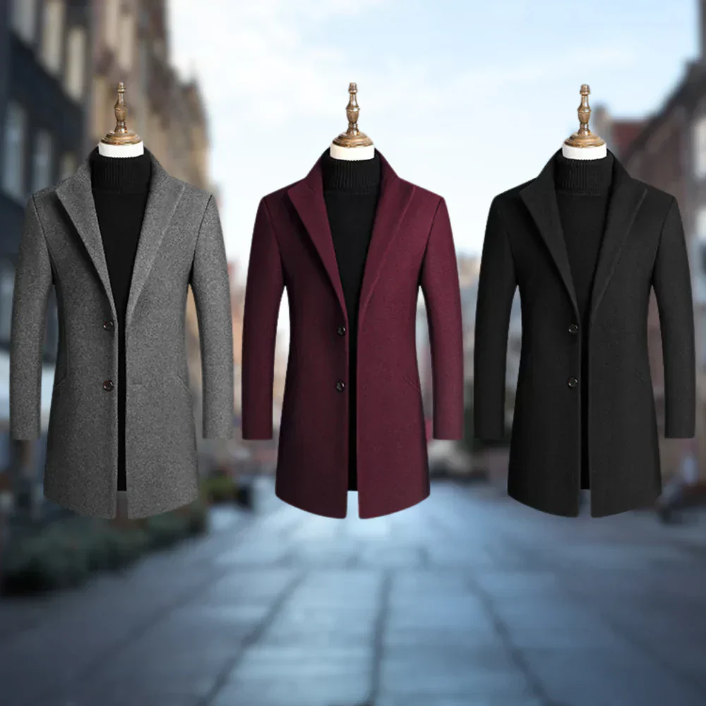 Cuauhtémoc | Elegant slim-fit coat for men - Image 6