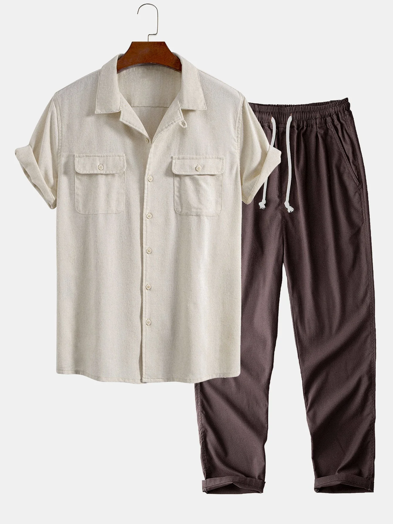 Cuno® | Linen Cuban Shirt With Pockets & Straight Leg Linen Pants - Image 5