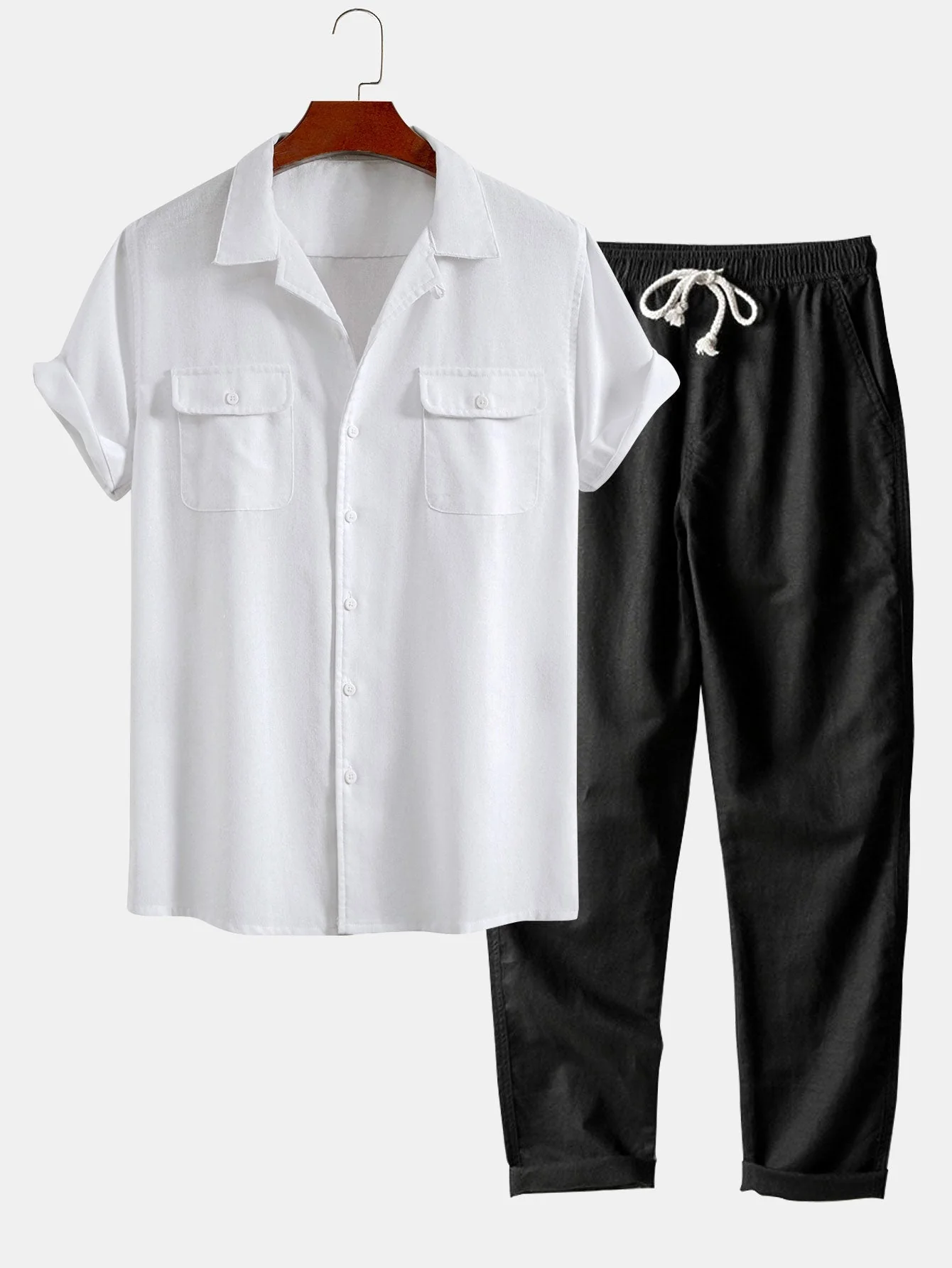 Cuno® | Linen Cuban Shirt With Pockets & Straight Leg Linen Pants - Image 6