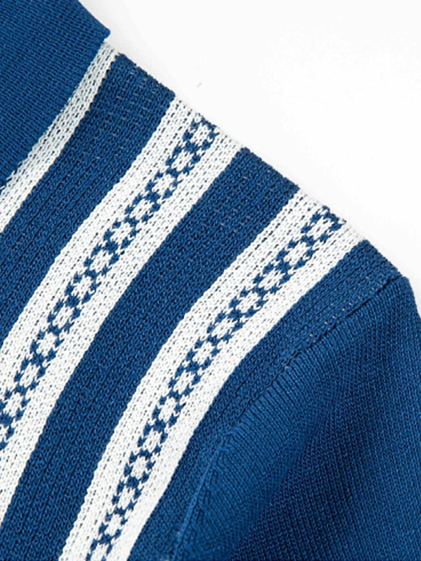 Cuno® | Striped Short Sleeve Sweater Polo - Image 6
