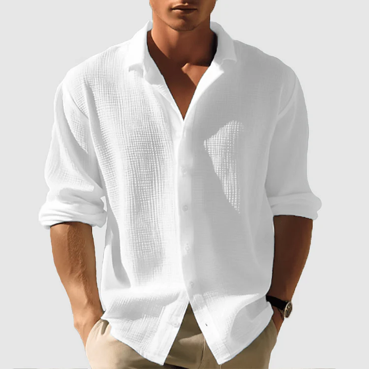 Cyril | Casual Long Sleeve Button-Down Shirt for Men - Image 2