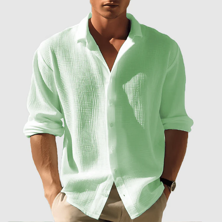 Cyril | Casual Long Sleeve Button-Down Shirt for Men - Image 4