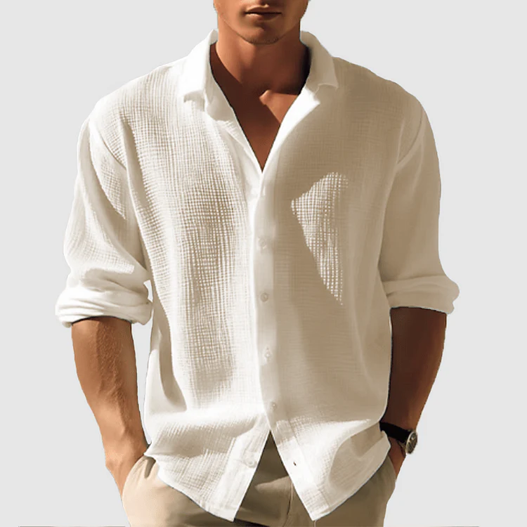 Cyril | Casual Long Sleeve Button-Down Shirt for Men - Image 5