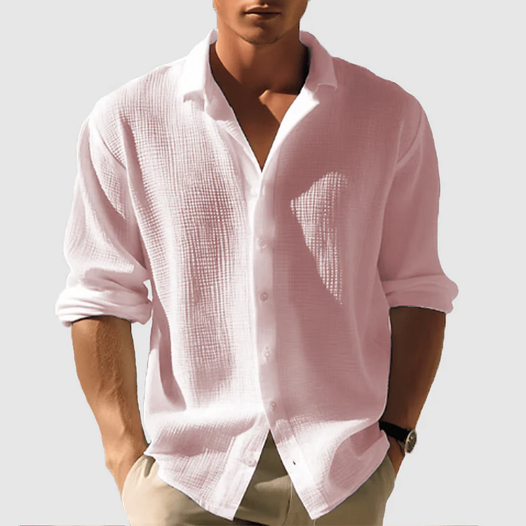 Cyril | Casual Long Sleeve Button-Down Shirt for Men - Image 6