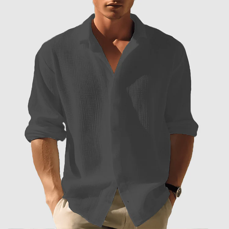 Cyril | Casual Long Sleeve Button-Down Shirt for Men - Image 7