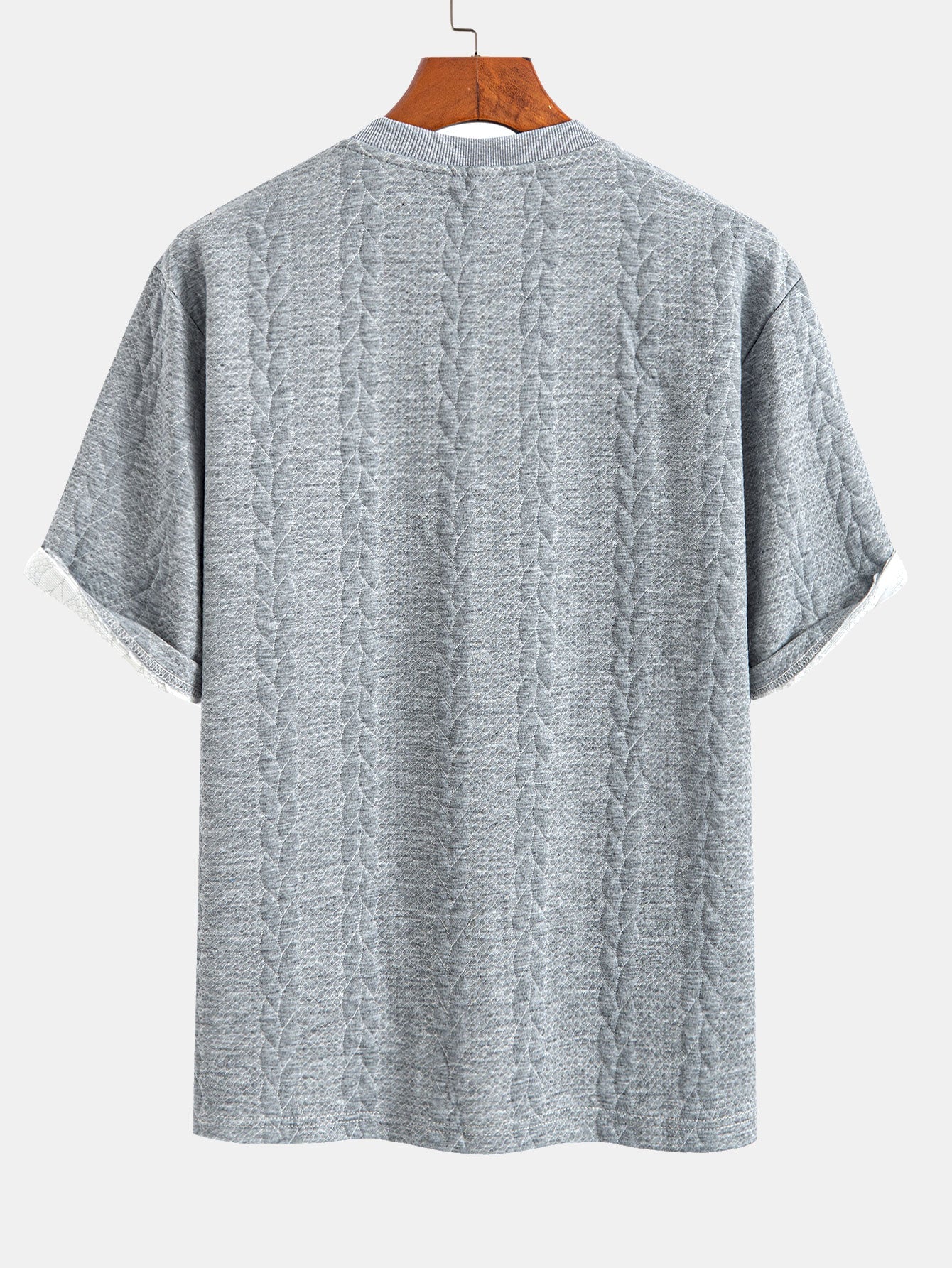 Cyrus® | Relax Fit Mid-Length Sleeve Twist Jacquard T-Shirt & Shorts - Image 16