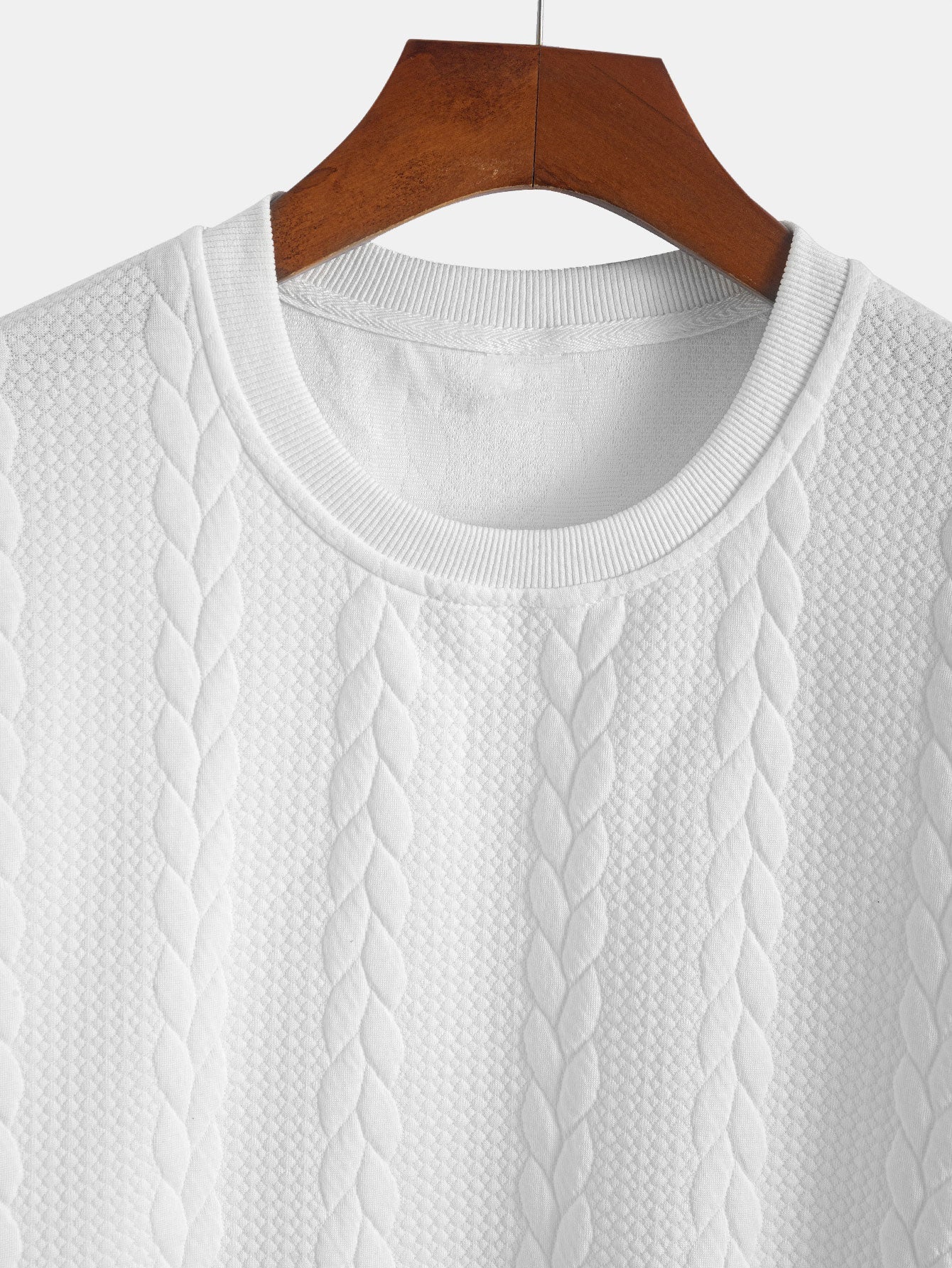 Cyrus® | Relax Fit Mid-Length Sleeve Twist Jacquard T-Shirt & Shorts - Image 19
